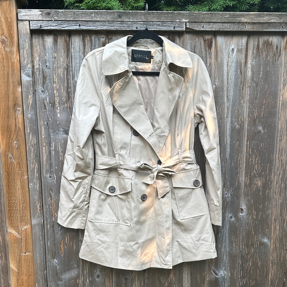 NWOT George Tan Women's Trench Coat